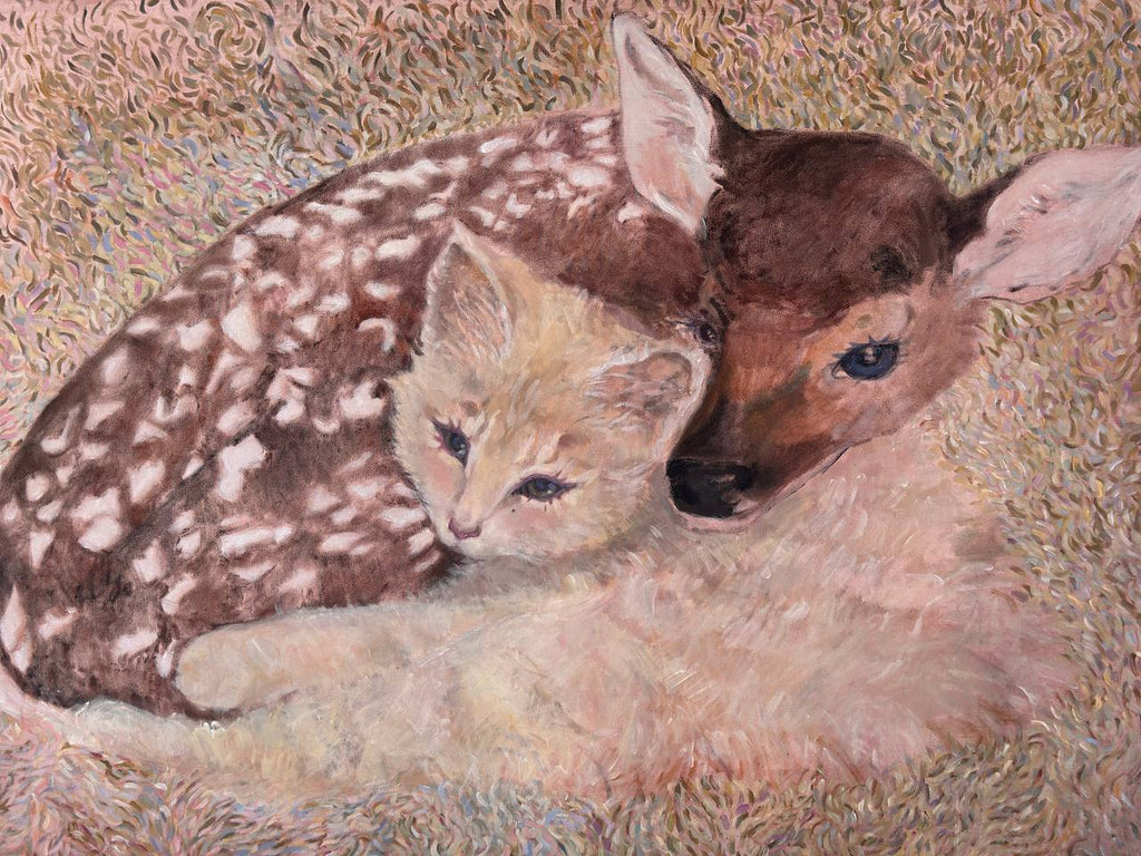 “fiends” (cat and dear) print